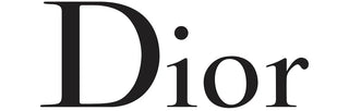 Black serif Dior logo on white background in bold elegant font